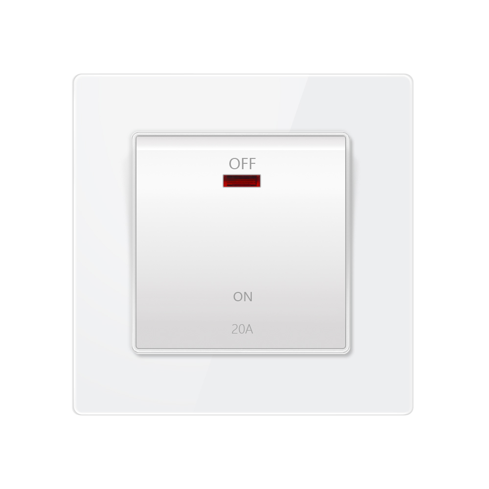 Tempered Glass Switch-YTG 20A switch-White